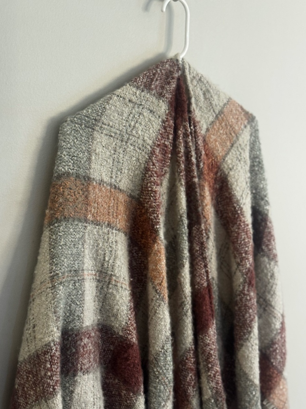 Pink-Checkered Cloth Poncho